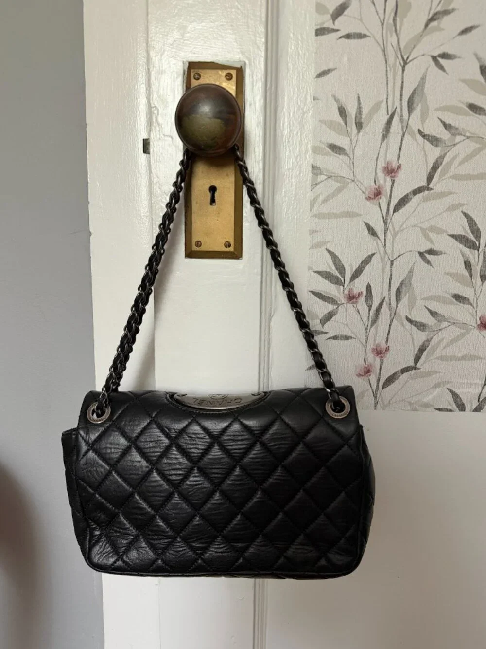 Authentic Chanel Paris-Dallas Métiers d’Art Black Lambskin Double Flap Bag